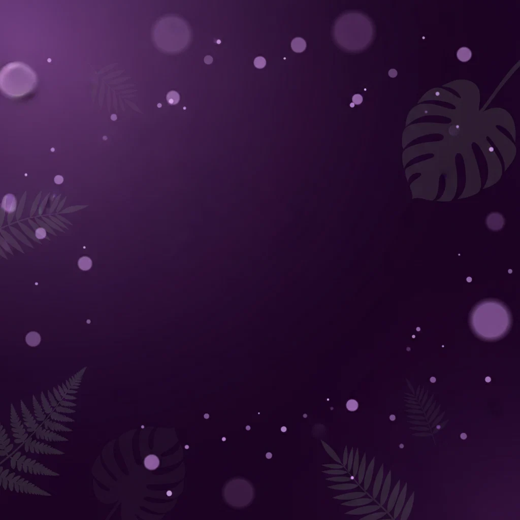 Abstracte paarse achtergrond met botanische silhouetten